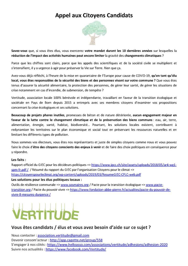 VERTITUDE_Appel aux candidats